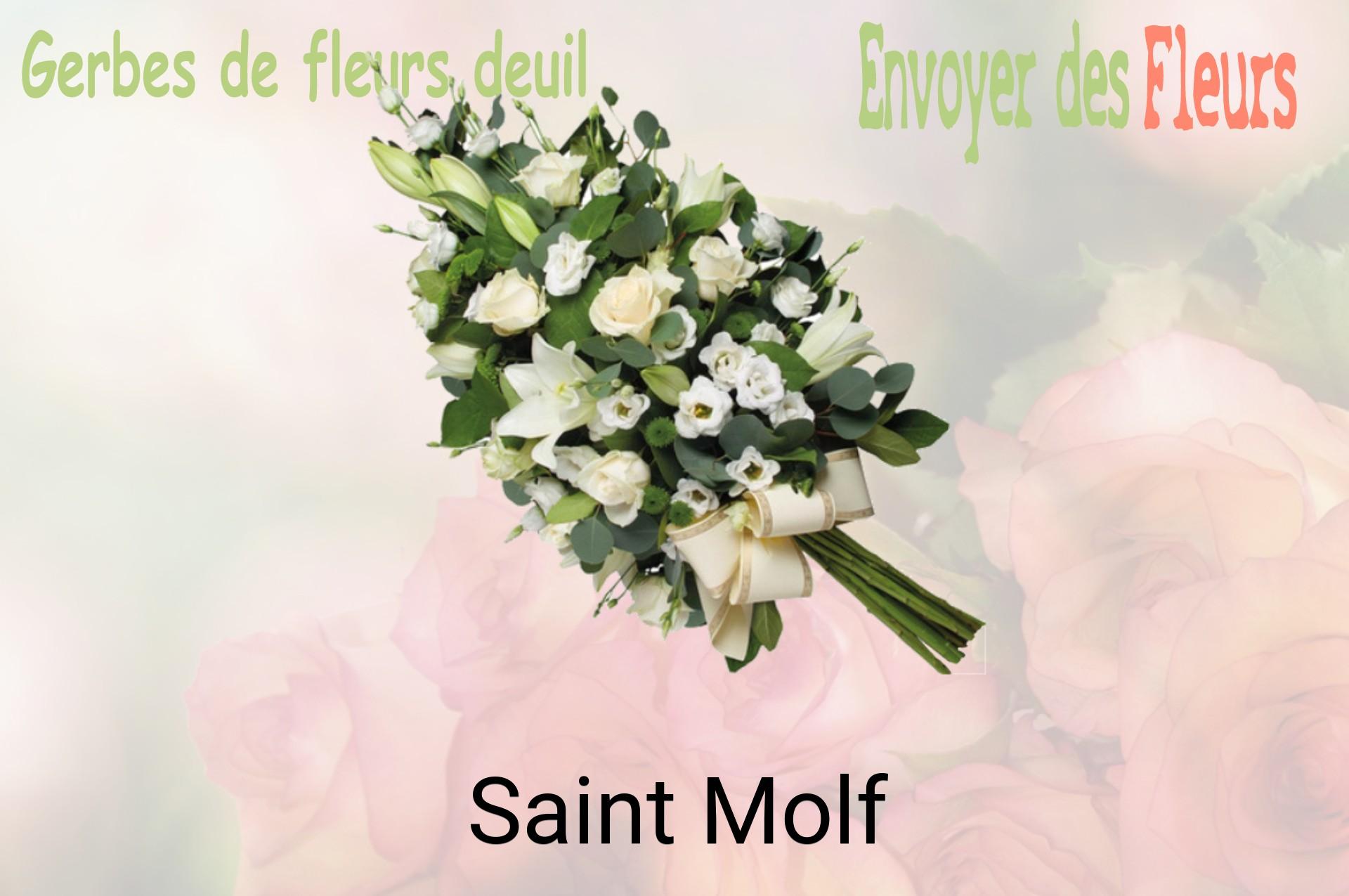 Gerbe de fleurs de deuil livrée à Saint-Molf